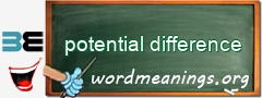WordMeaning blackboard for potential difference